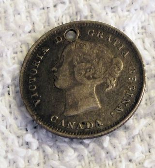 Canada Silver 5 Cent Love Token 1858 - 1900 Engraved Reverse O B photo