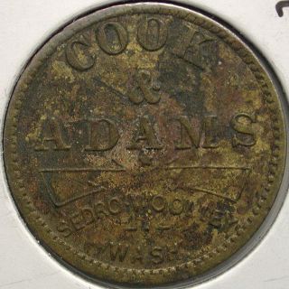 Cook & Adams,  Sedro Woolley,  Washington 5 - Cent Trade Token photo