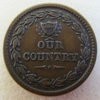 Patriotic Civil War Token - Our Country / Flags,  Cannons & Drum F231/352a photo