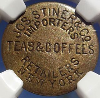 1850s Ny Token - 1/4 (lb Tea/coffee) Jos Stiner & Co,  Importers,  Advertising photo