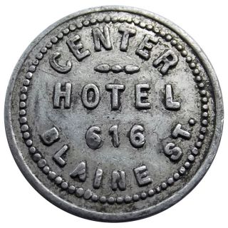 York Token - Center Hotel,  Schenectady,  Ny,  5¢ (maverick) photo