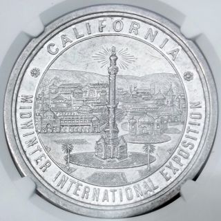 1894 Midwinter Exposition Souvenir Medal - Hk261,  Ngc Ms61 - Sf California Token photo