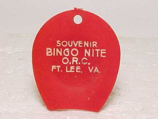 Souvenir Bingo Nite O.  R.  C.  Ft.  Lee,  Va.  Plastic Encased 1951 Penny photo