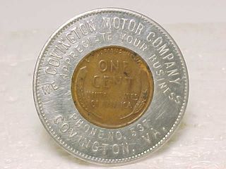 Covington Motor Company,  Covington,  Va.  Encased 1930 Penny photo