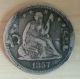 Silver 1857 Seated Liberty 25 Cent Love Token Exonumia photo 1