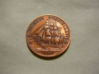 U S Navy Frigate Constellation Ship Token From Actual Ship Parts - 1797 Parts photo