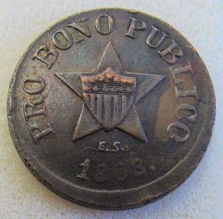 1863 Patriotic Civil War Token: Pro Bono Publico - Emil Sigel / York F191/443 photo