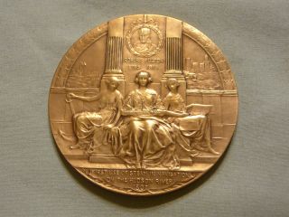 Rare Large 2 1/2 Bronze 1909 Hudson - Fulton Celebration World Fair Medal /token photo