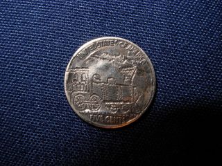 1929 Hobo Buffalo Nickel With A Steam Engine Train Engraved By Hand Rare Unique photo