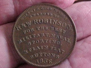 Xf 1836 Hard Times Civil War Token Coin Attleborg Mass R W Robinson Co Low 104 photo
