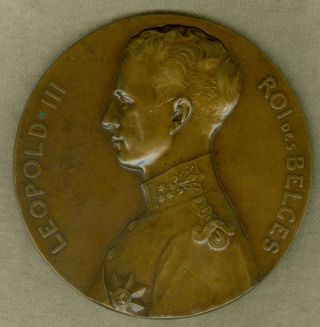 1934 Belgium Medal Issued For The Inauguration Of Leopold Iii,  By Devreese photo