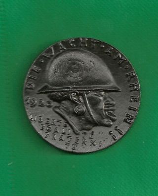 Karl Goetz German Medal Watch On The Rhine 1920/black Shame 74 Grams X/f photo
