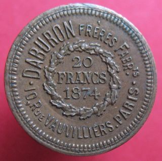 Old France - Daburon Freres - 1874 Advertising Shellcard Token - More On Ebay.  Pl photo