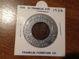 Milwaukee,  Wi Franklin Furniture Co.  Encased 1926 Lincoln Cent photo