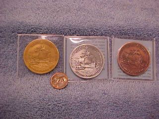 3set 1985 Cartier Trade Dollars Medal Commem 2nd Voyage To Montreal Canada Tedmc photo