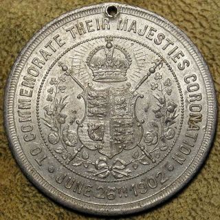 Great Britain: 1902 Edward Vii And Queen Alexandra Coronation Medal - Aluminium photo