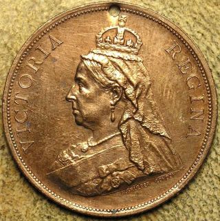 Great Britain: 1897 Queen Victoria Diamond Jubilee Medal By H.  Grueber photo