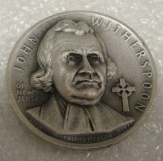 John Witherspoon -.  999 Silver Medal By Medallic Art Co - 24.  6 Grams - 26mm photo