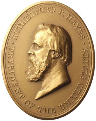 Rutherford B.  Hayes Indian Peace Oval Medal Bronze U.  S.  628 20th Century photo
