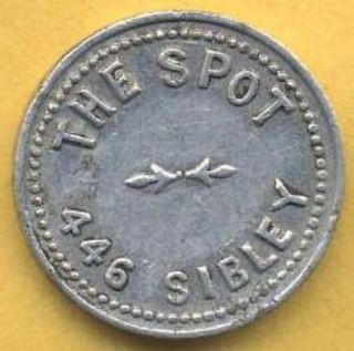 Vintage The Spot,  Calumet City,  Ill. ,  Good For 5 Cents In Trade Token photo