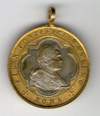 Vatican Pope Pius X Medal Commemorative Of Papal Bull 1854 Immaculate Conception photo
