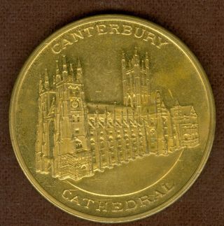 20th Century British Medal To Honor Of Canterbury Cathedral photo