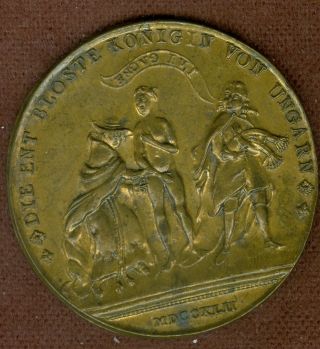 1742 Hungarian Medal To Commemorate The Denuded Queen photo