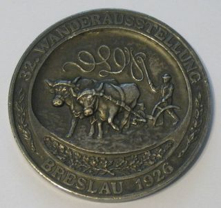Germany (breslau) - 1926 Huge Silver Plow Medal photo