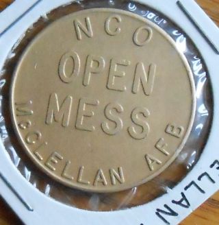 Mcclellan Afb,  Ca Nco Open Mess Military Token photo