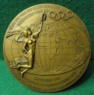 Olympic Games Diamond Jubilee / Pierre De Coubertin Bronze Medal By A.  Robalo photo