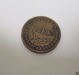 1837 Van Buren Metallic Currency Token - I Take The Responsibility photo