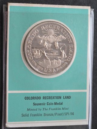 Colorado Recreation Land Bronze Medal Franklin C0729 photo