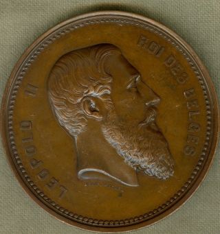 1876 Belgium Medal For Inaguration Of Buildings At Royal Conservatory photo