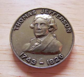 Thomas Jefferson 1743 - 1826 Monticello Virginia Commemorative Bronze Medal Token photo