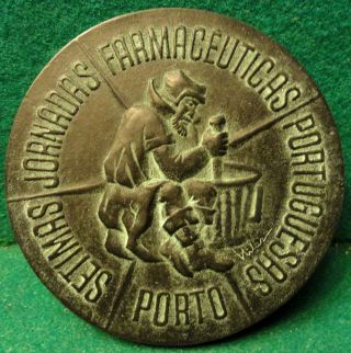 Pharmacy - Pharmacist & Mortar / Tree 82mm 1969 Bronze Medal photo
