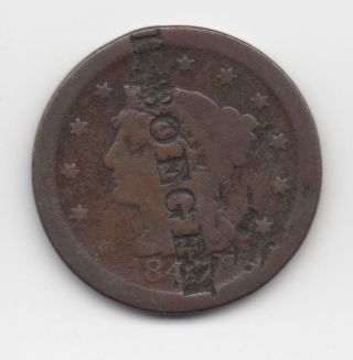 1847 Large Cent With The 
