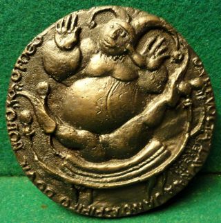 Jester /writer Alex.  Herculano 94mm 672gr 1977 Bronze Medal By Joaquim Correia photo