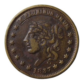1837 Liberty Wreathed Head Millions For Defence Hard Times Token Ht - 48 photo