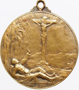 Gorgeous Antique Bronze Art Medal For The Humanity By Witterwulghe 1914 photo