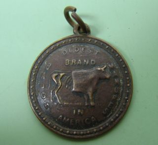 Vtg Baugh Manures Fertilizer Advertising Medal Token Fob Steer Cow Antique Farm photo