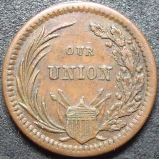 1863 Our Union Patriotic Civil War Token photo