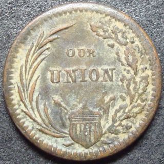 1863 Our Union Civil War Token photo