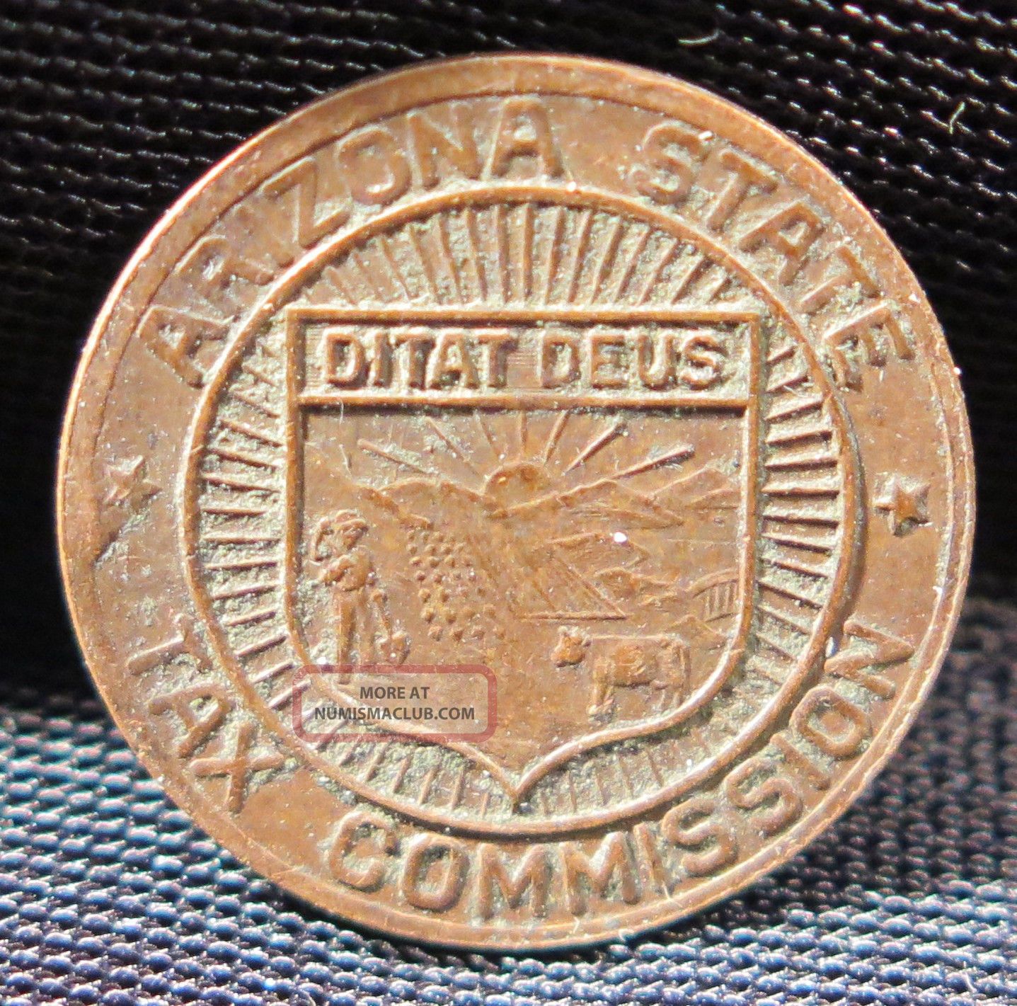 1937 - 40 - 1 Mill - Copper - Arizona St. ,  Tax Comm,  Fractional Sales Tax - Az - 1 Exonumia photo