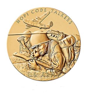 Usa Medal Hopi Tribe The Obverse Design Features Hopi Code Talkers Communicating photo