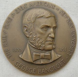George Bancroft Hall Of Fame For Great Americans Medal,  1964 By Adlai S.  Hardin photo