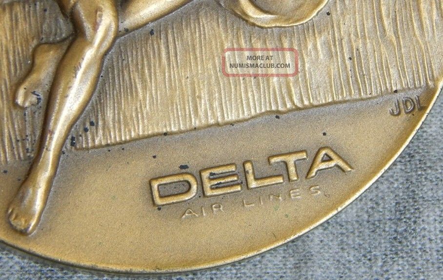 Rare Delta Airlines Boeing 727 Bronze Medallion Medal