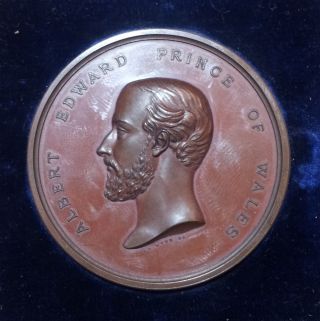 1872 Bronze British Medal Prince Of Wales Thanksgiving W Wyon Medallion photo