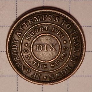 1863 Civil War Token - Flag Of Our Union,  Shoot Him On The 