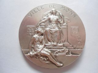 Silvered Bronze Art Nouveau Medal By Paul Dubois - Music Award 1926 photo