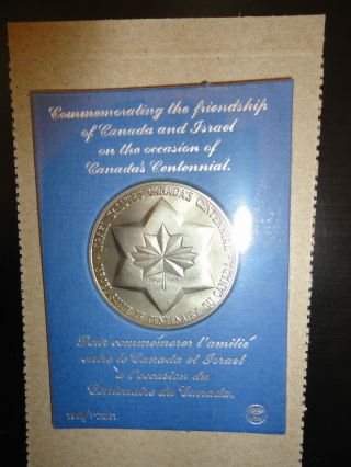 Israel Canada Centennial Friendship Medal In Wrapping photo